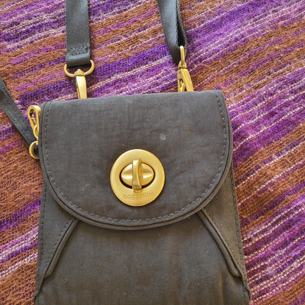 Baggallini Black Crossbody Bag with Gold Hardware